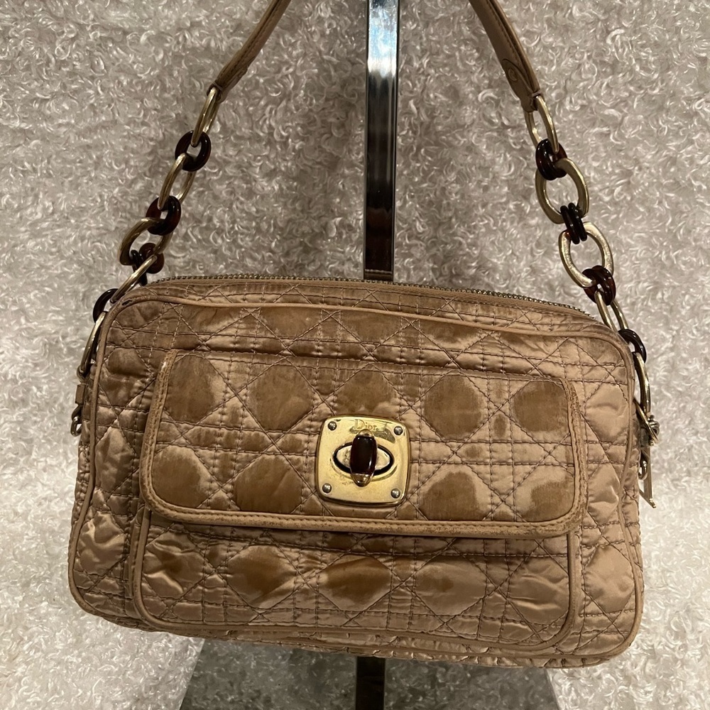 Christian Dior Charming Pocket Shoulder Bag Cannage Quilt Nylon